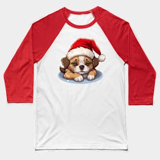 Cute Sleepy Xmas Doggo Baseball T-Shirt